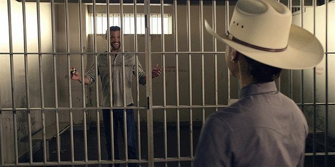 Walker Jared Padalecki flamboyant in jail with Micki. Walker Jared Padalecki flamboyant in jail with Micki.