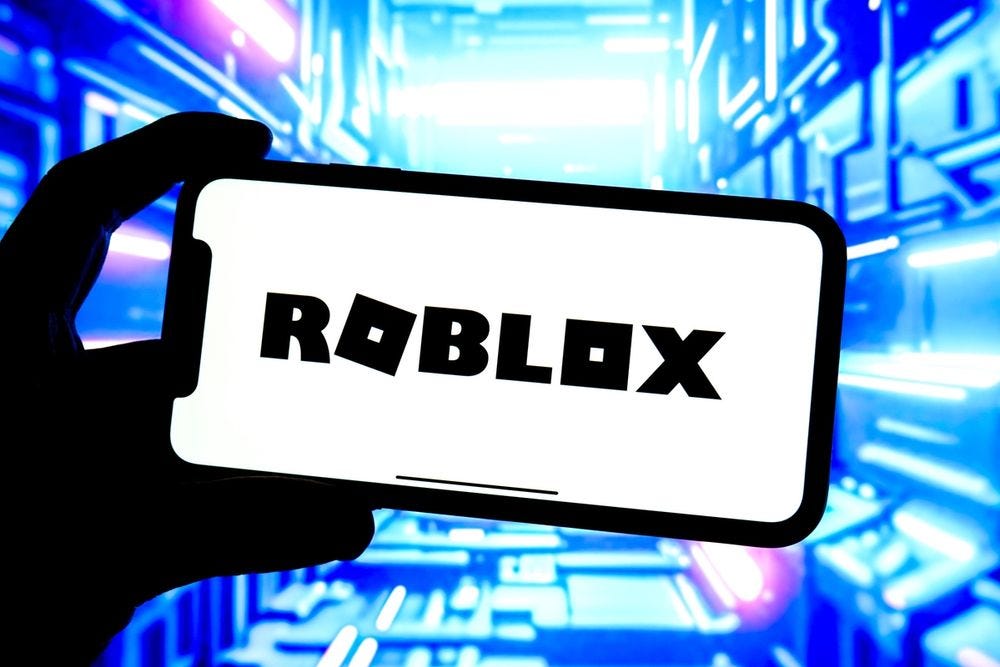 The Roblox logo on a mobile screen 