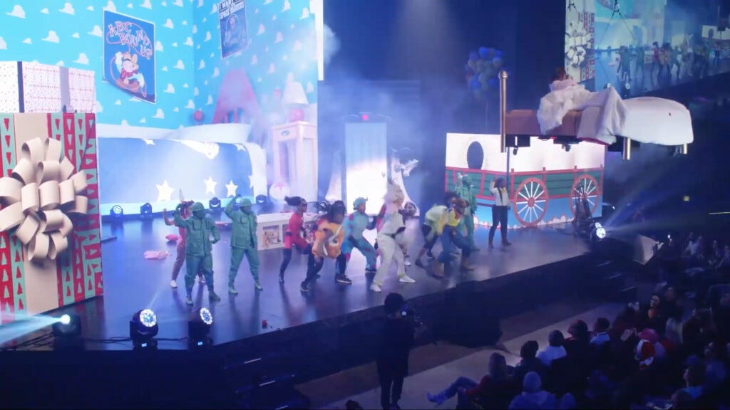 Unhinged SBC Megachurch Christmas Service Ft. Dancing Pixar Characters, Real Flying Bed