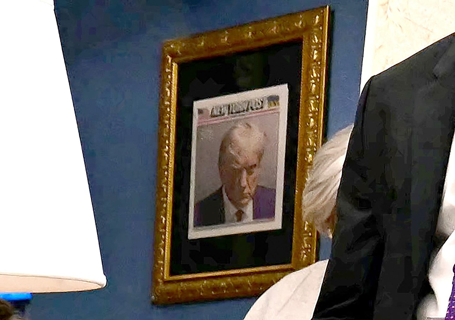 Trump mug shot hung just outside Oval Office, photos show - ABC News Trump mug shot hung just outside Oval Office, photos show - ABC News