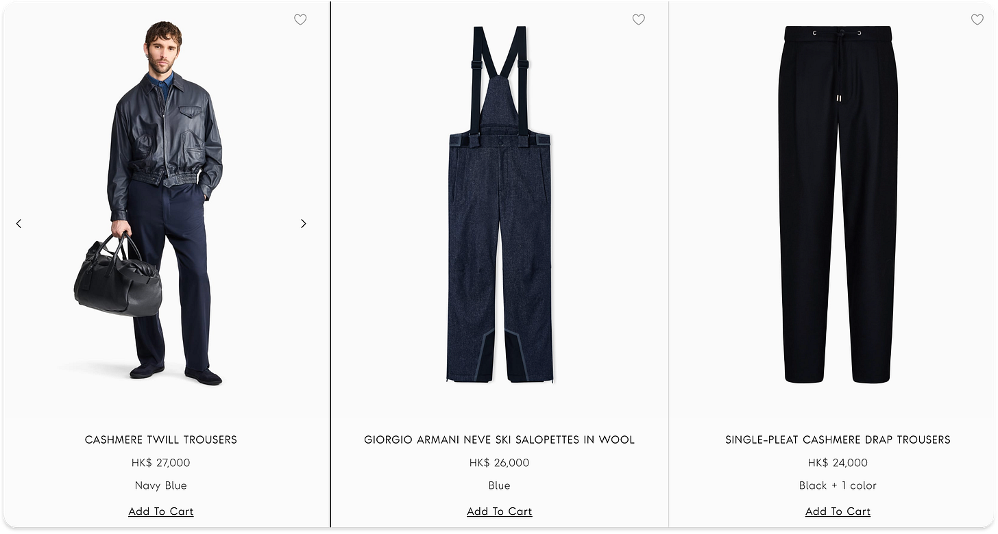 Giorgio Armani Style Cashmere Wide-Leg Trousers : Fluid Tailoring