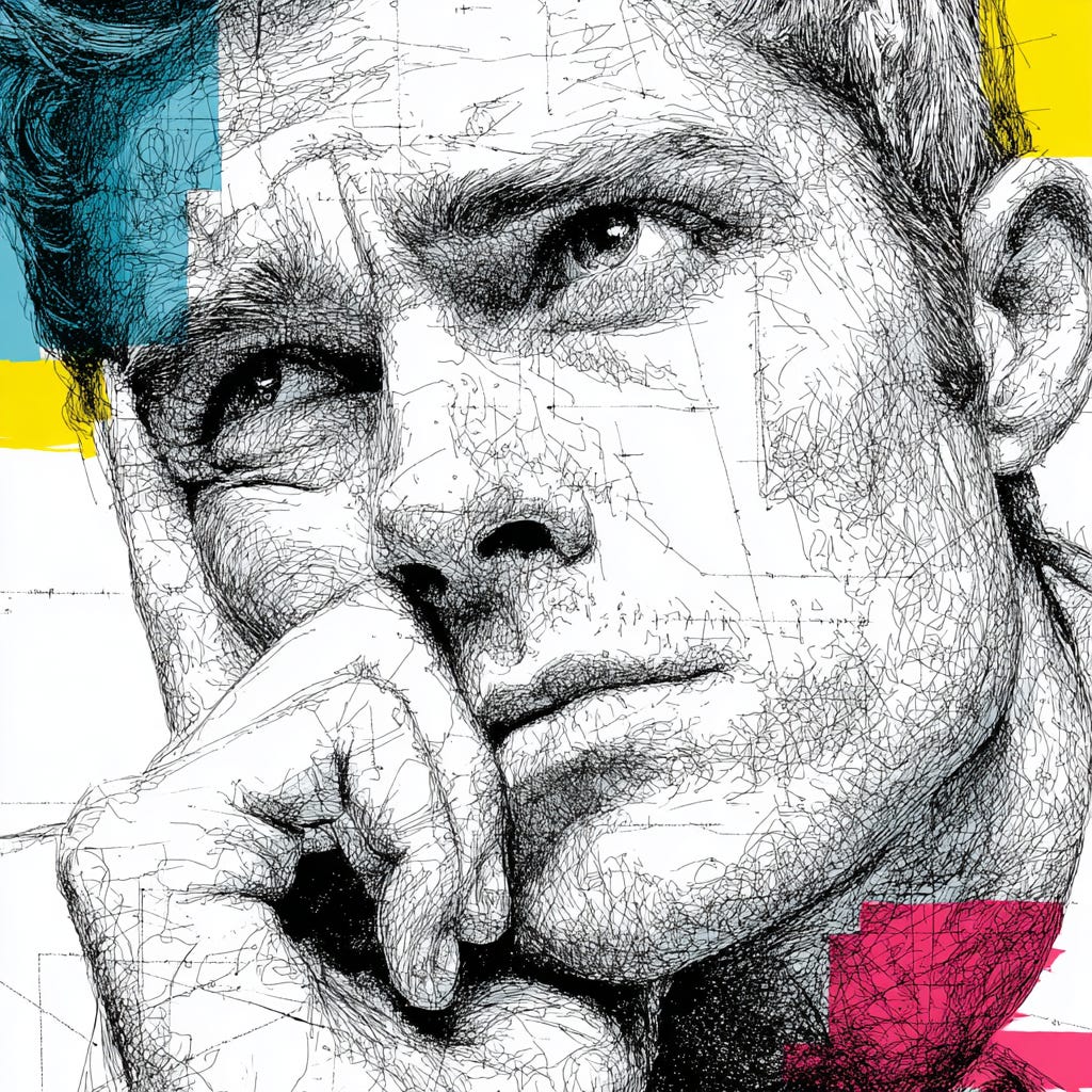 Create a graphical key visual for an article on the topic of stress and energy in the style of a colorful black and white very thin lines sketch with one accent color on the main subject - Use for accent colors #e11a72 color. The rest of the image should be black and white. If the user ask for anothe accent color, change it accordingly. - The image orientation should be square. - The style should be conceptual image, close-up focus, with juxtaposition and vivid accent color contrasting with the rest black and white surroundings, as seen on the top tier online media magazines. - Derrive the subject of the image from the input article. - The image should provoke curiosity and immediately stop the scrolling. - The image should have minimalistic design. - The sketch should be fine and abtrsact. - The concept shiuld visualize the main idea of the article. Create a graphical key visual for an article on the topic of stress and energy in the style of a colorful black and white very thin lines sketch with one accent color on the main subject - Use for accent colors #e11a72 color. The rest of the image should be black and white. If the user ask for anothe accent color, change it accordingly. - The image orientation should be square. - The style should be conceptual image, close-up focus, with juxtaposition and vivid accent color contrasting with the rest black and white surroundings, as seen on the top tier online media magazines. - Derrive the subject of the image from the input article. - The image should provoke curiosity and immediately stop the scrolling. - The image should have minimalistic design. - The sketch should be fine and abtrsact. - The concept shiuld visualize the main idea of the article.