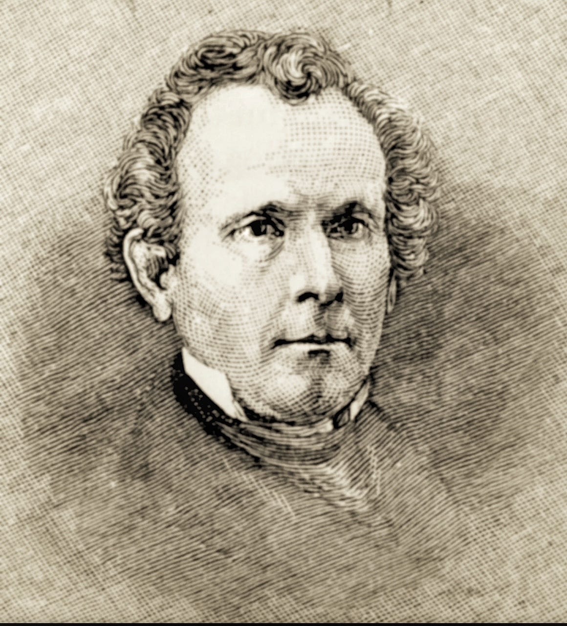 Engraving of Sylvester Graham, made nearly thirty years after his death in 1880.