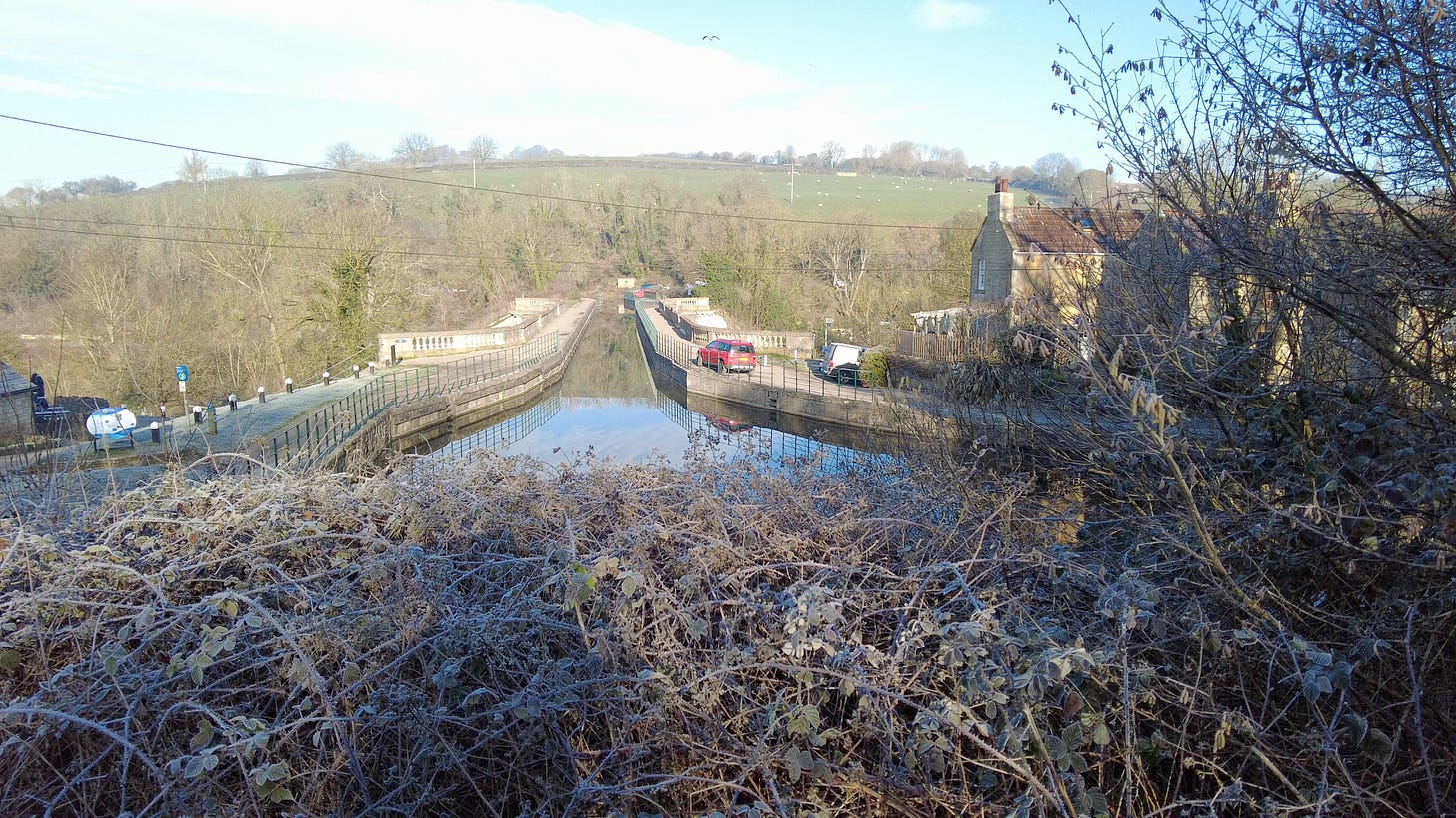 The length of Avoncliff Aqueduct viewed from the south, Westwood side. The length of Avoncliff Aqueduct viewed from the south, Westwood side.