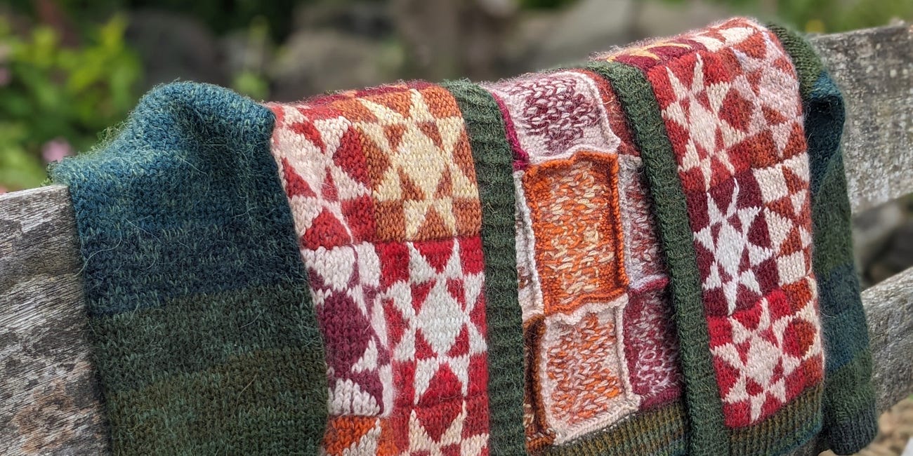Heirloom quilt cardigan by Katryn Seeburger
