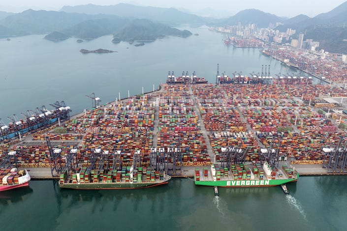 Shipping containers at the Yantian International Container Terminals in Shenzhen, China, on April 7, 2025. Photo: Bloomberg Shipping containers at the Yantian International Container Terminals in Shenzhen, China, on April 7, 2025. Photo: Bloomberg