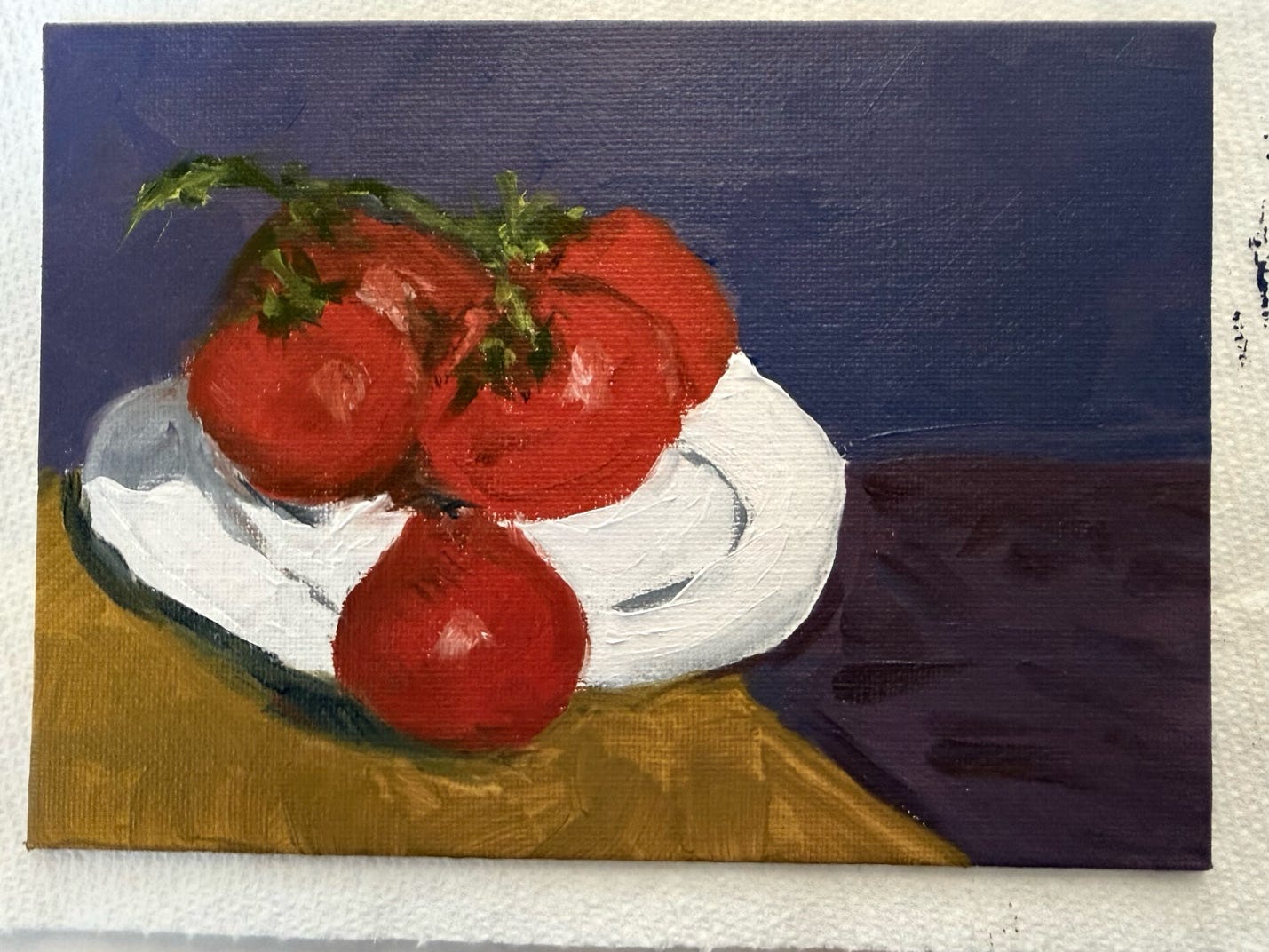 A painting of tomatoes on a plate

AI-generated content may be incorrect.