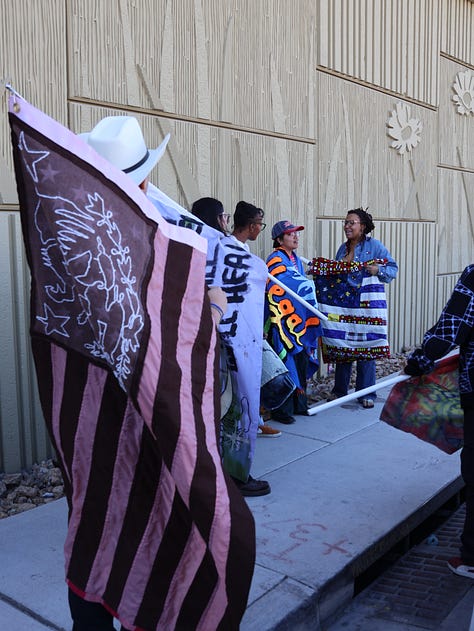 Artists making flags 