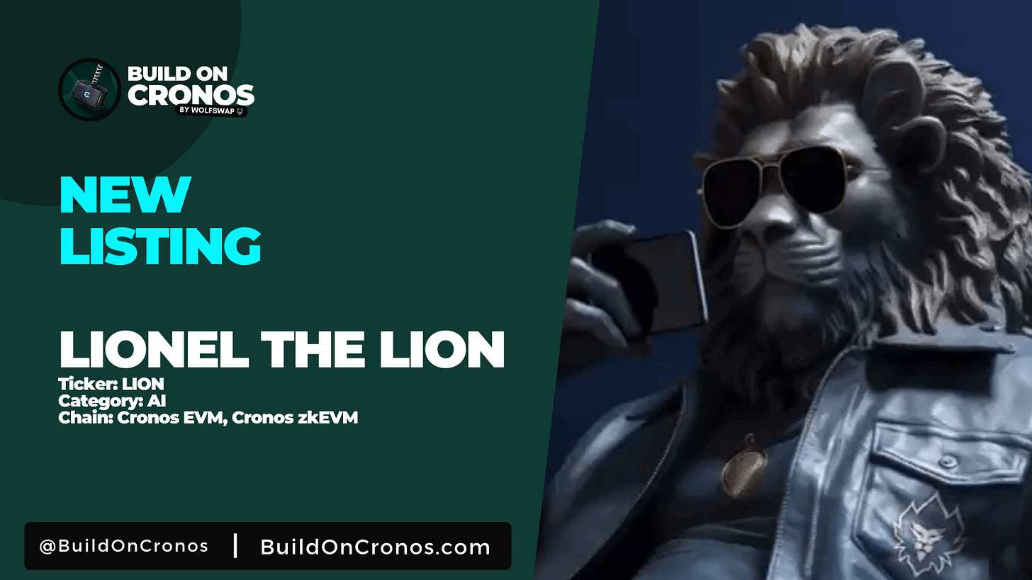Lionel The Lion token is now listed on Build On Cronos