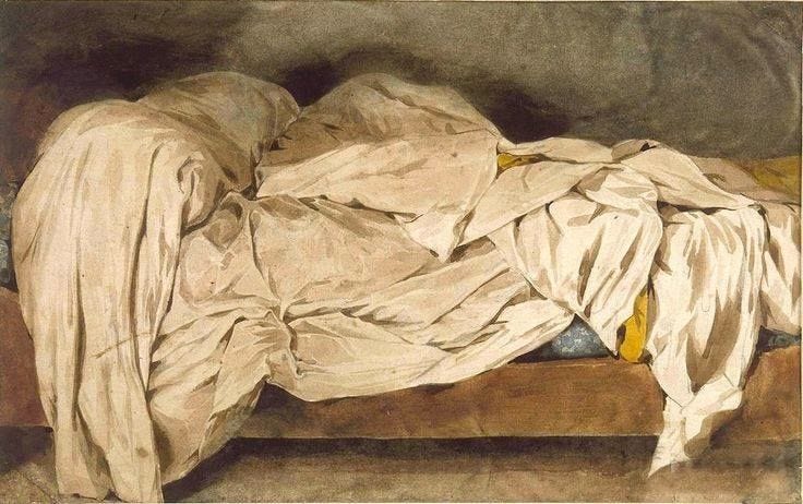 Eugène Delacroix, The Unmade Bed, 1827