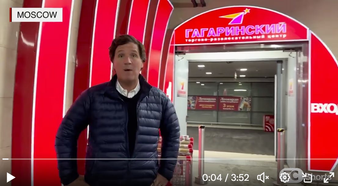 Tucker Carlson di Supermarket di Moskow