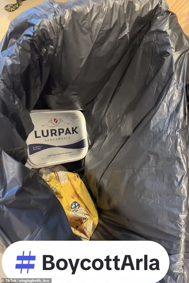 TikTokers have shared videos demonstrating their boycott by throwing food products in the bin TikTokers have shared videos demonstrating their boycott by throwing food products in the bin