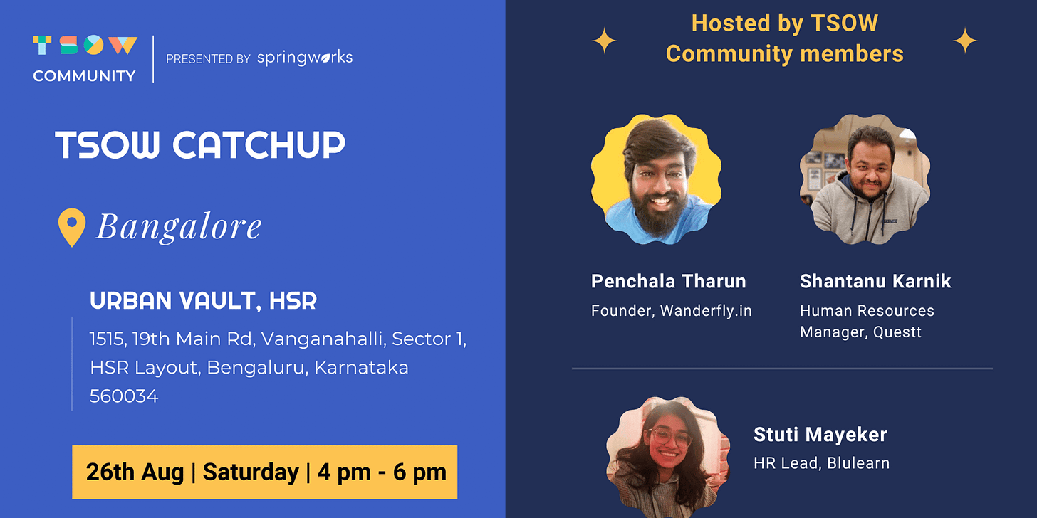 Cover Image for TSOW Catchup in Bangalore