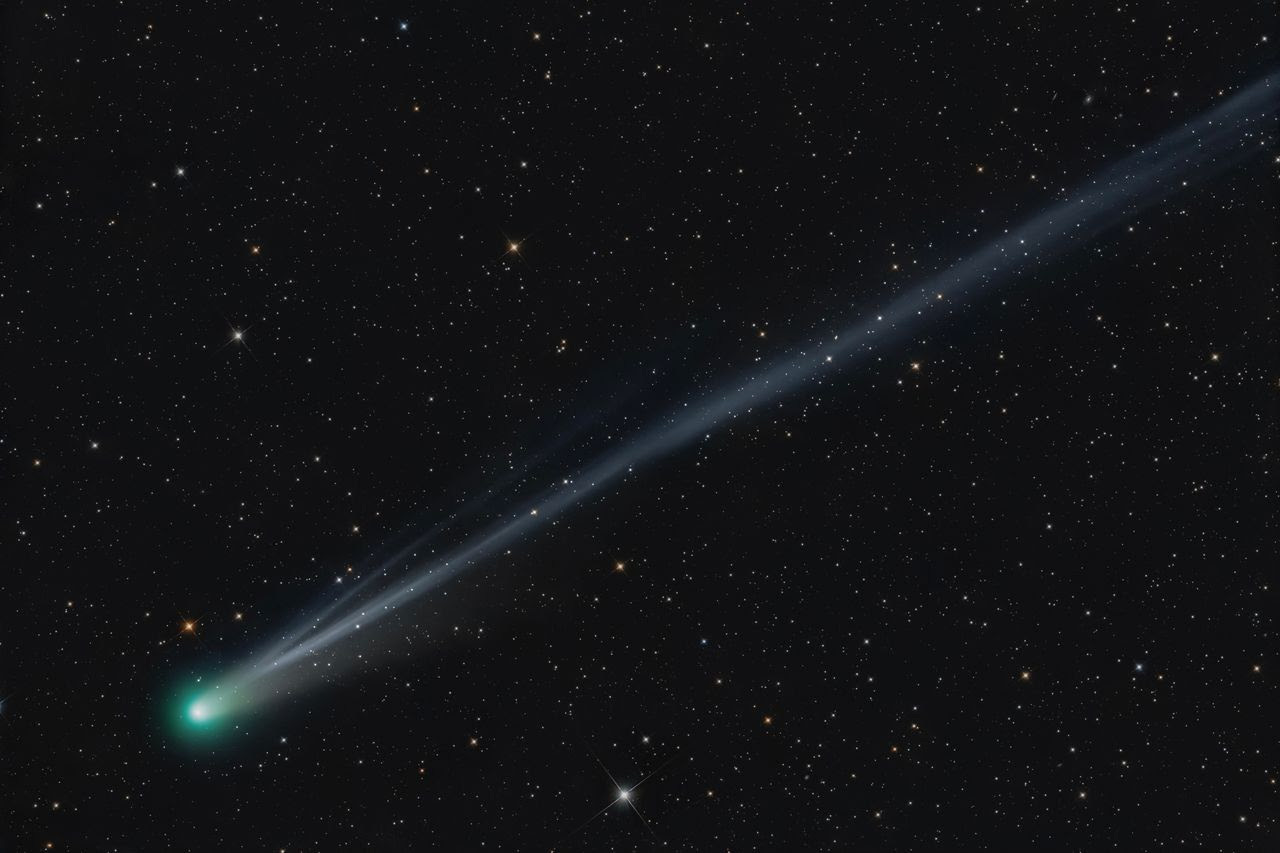 Comet C/2025 A6 (Lemmon) photographed in Cismont, Virginia, on the morning of Oct. 4. (Brennan Gilmore)
