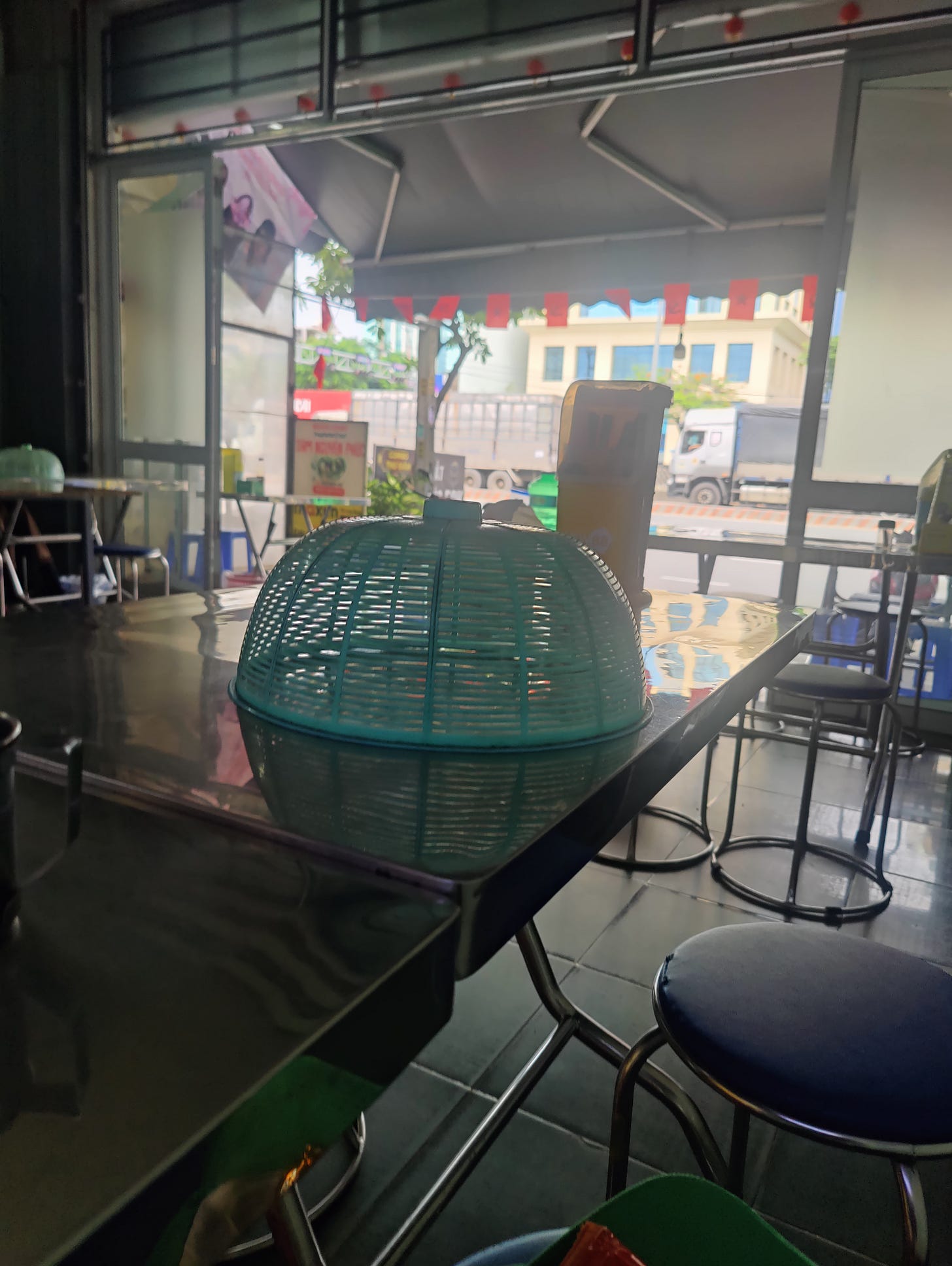 a steel table looks out into the sun a steel table looks out into the sun