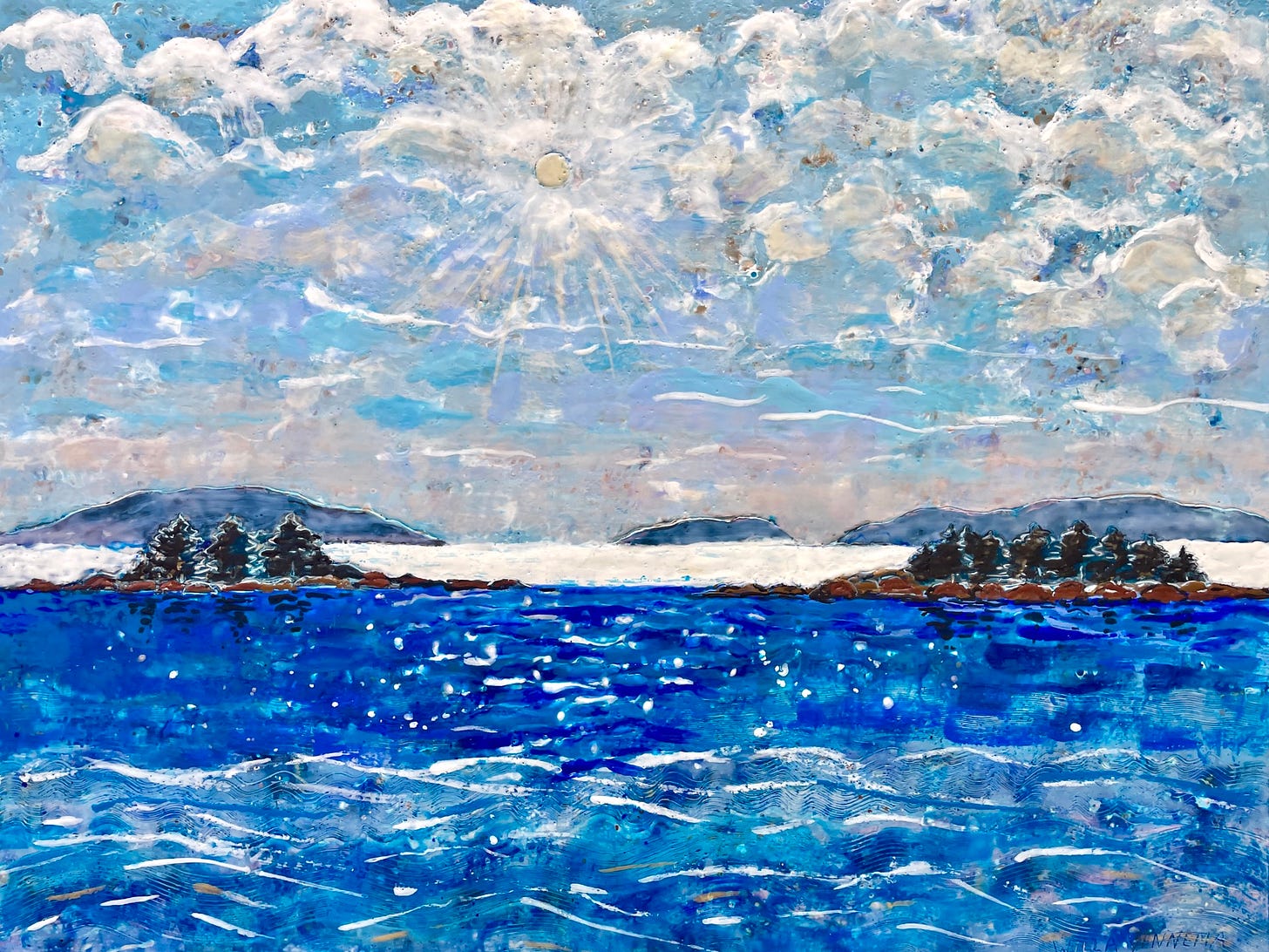 Islands and Ocean Series: Distant Mountains by Willa Vennema