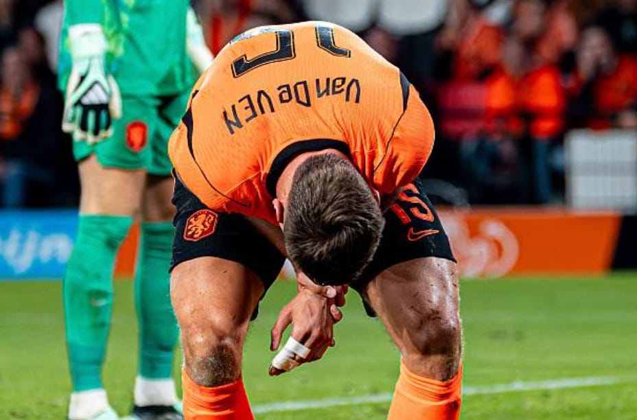 EINDHOVEN - Micky van de Ven of the Netherlands during the UEFA Nations League match between the Netherlands and Serbia at the Philips Stadium on October 4, 2026 in Eindhoven, the Netherlands. KEVIN SENDERS / ANP (Photo by ANP via Getty Images)