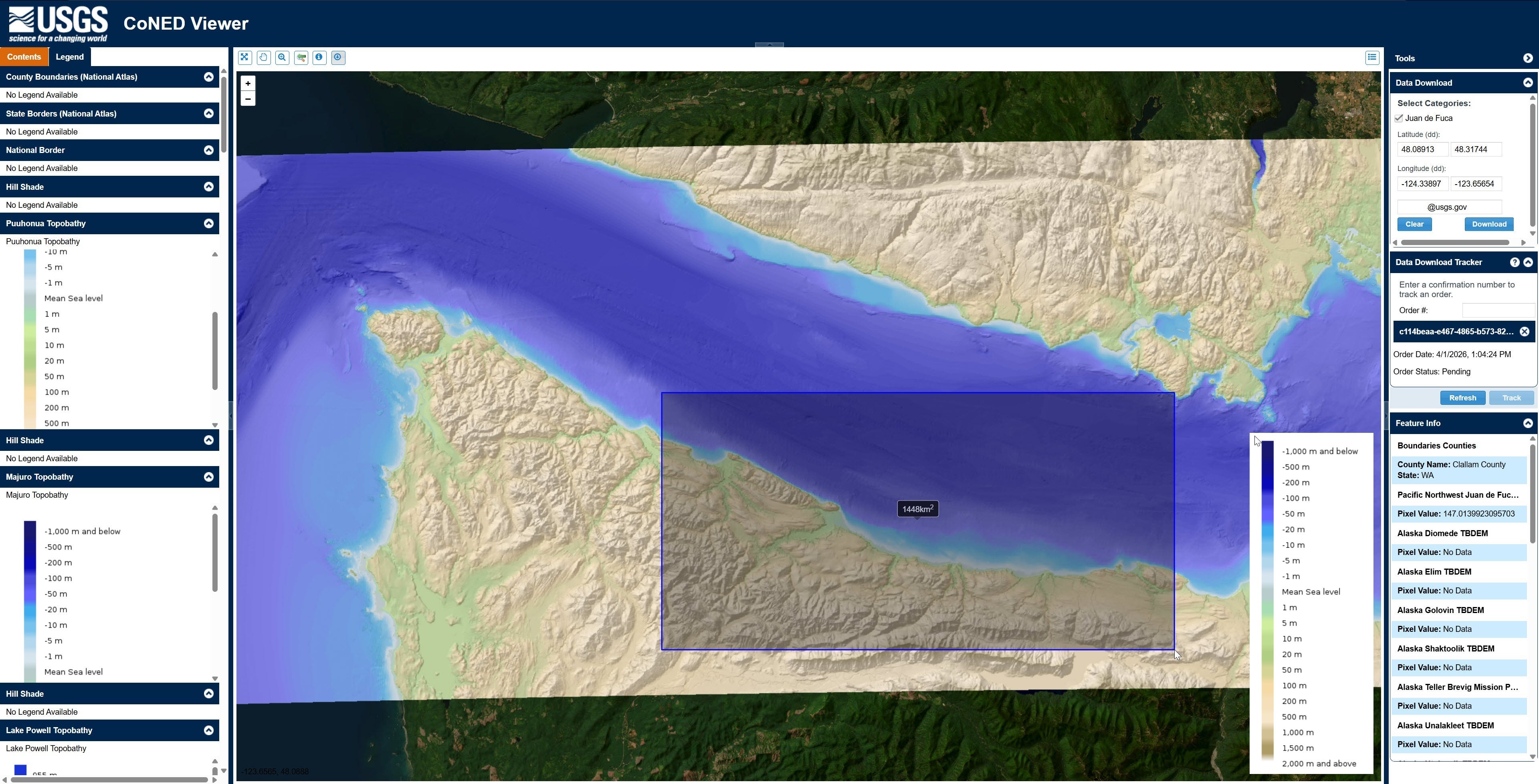 EarthStuff - USGS CoNED (TopoBathy) WebMap Viewer & (Open) Data Downloader
