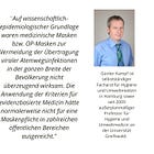 Medizinprofessor evaluiert die Maskenpflicht in Deutschland