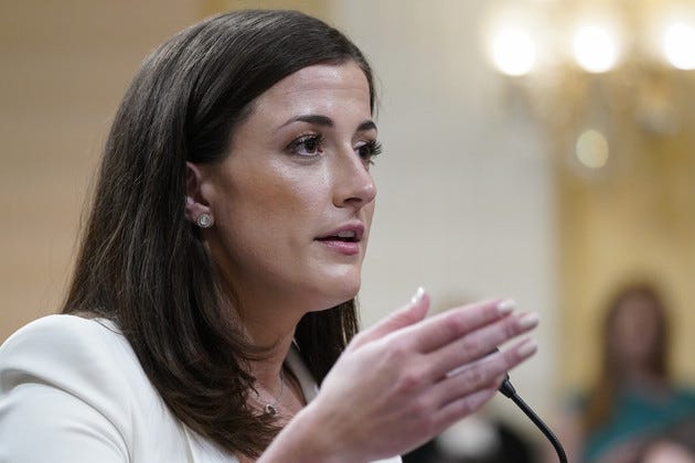 Cassidy Hutchinson, former aide to Trump White House chief of staff Mark Meadows, testifies. Cassidy Hutchinson, former aide to Trump White House chief of staff Mark Meadows, testifies.