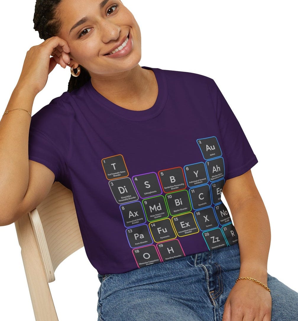 Periodic Table of Psychiatry: Unisex Softstyle T-Shirt