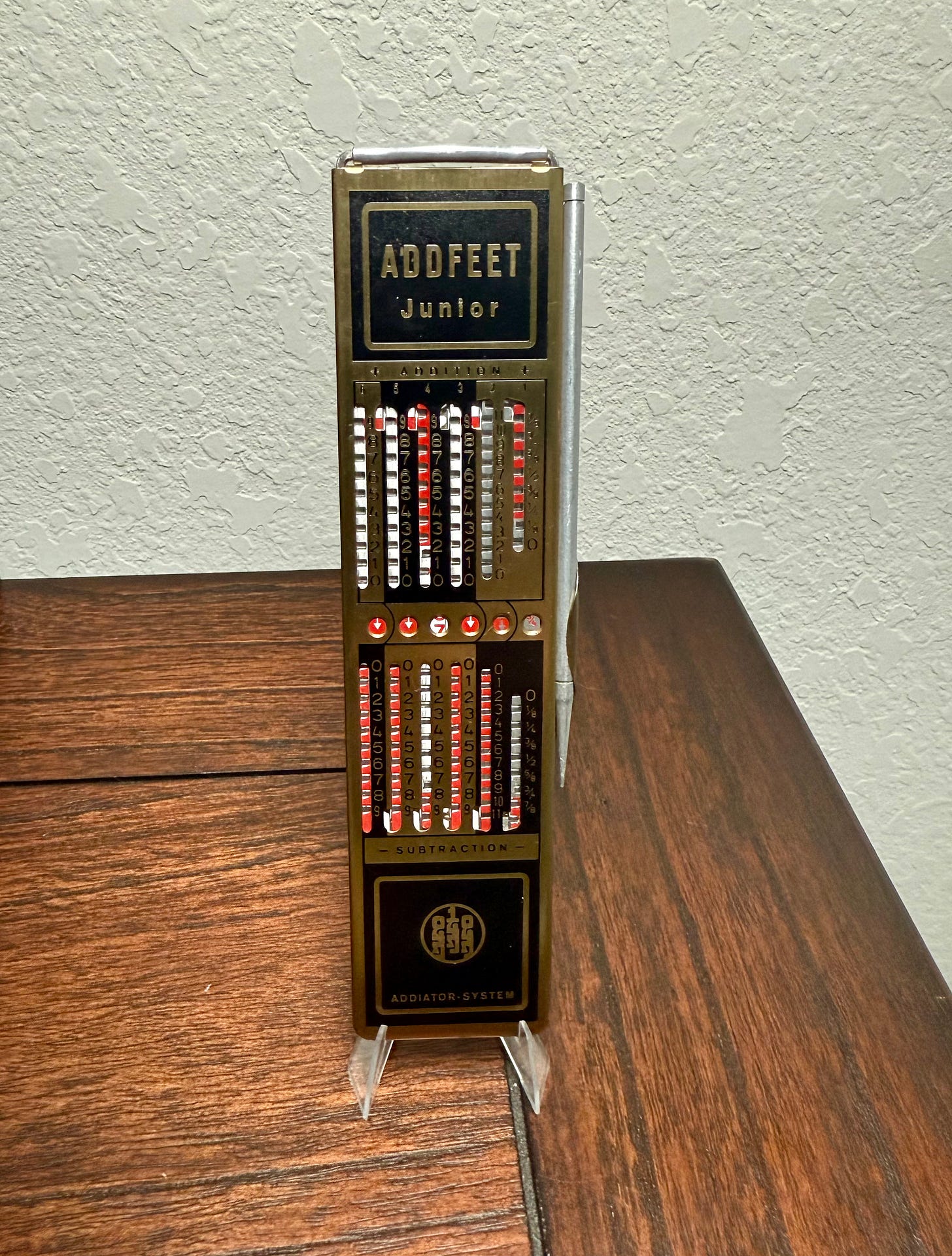 Addfeet calculator on my desk