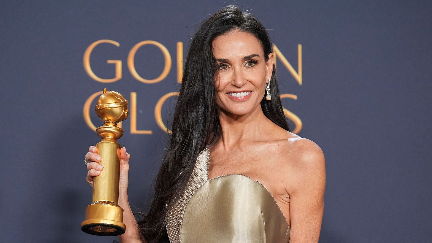 Demi Moore's popcorn speech, and A-list put-downs - Golden Globes key  moments | Ents & Arts News | Sky News