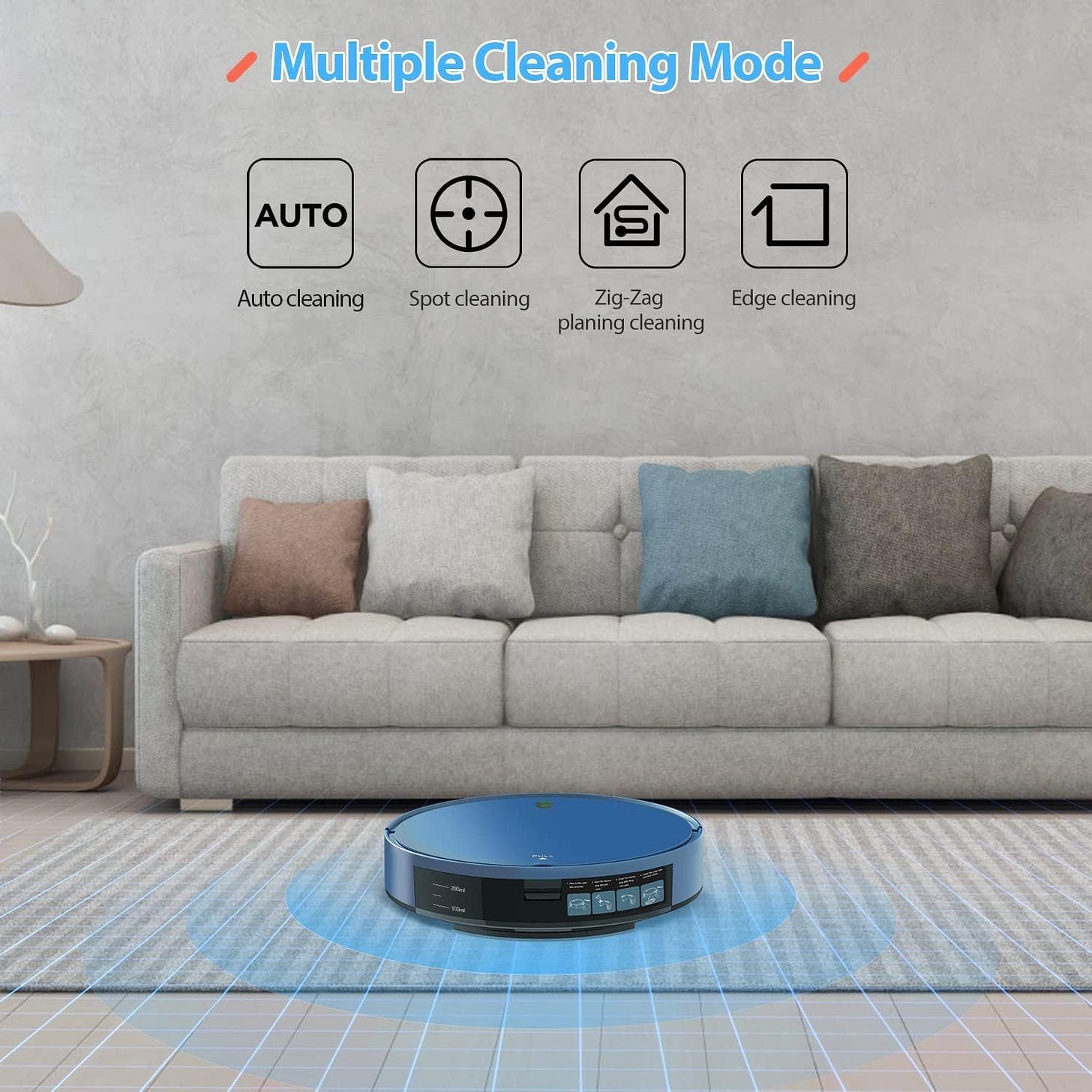 ZCWA Robot Vacuum, Robot Vacuum and Mop Works with WiFi,APP, Remote, 2 in 1 Robot Vacuum Cleaner Self Charging, Robot Vacuum and Mop Combo Perfect for Pet Hair, Carpets, Hard Floors