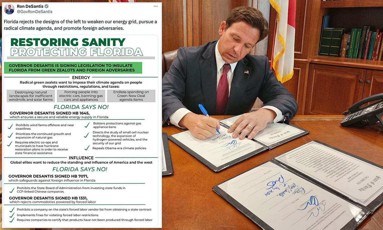 Ron DeSantis DELETES mentions of 'climate change' from Florida's laws