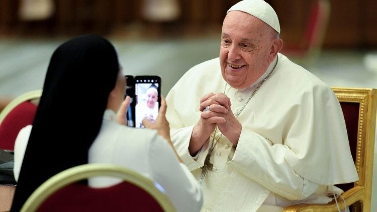 Pope Francis during the XVI General Assembly of the Synod on Synodality