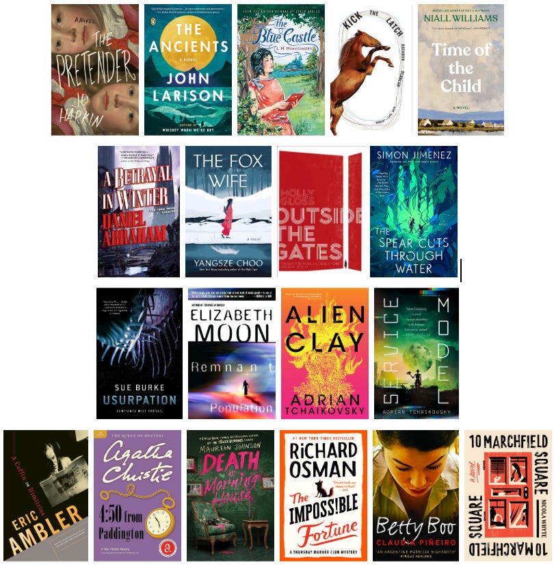 Image array with covers of all the novels recommended in today's post. Each will be identified in the post below, including alt text descriptions of the covers.