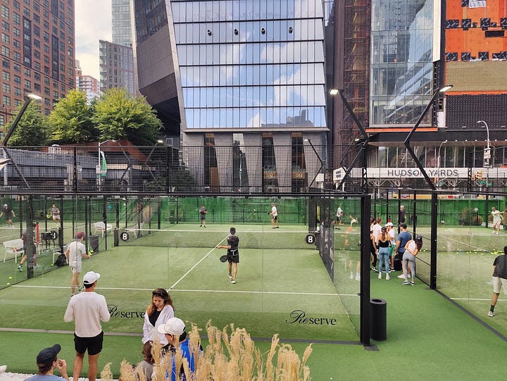 Padel courts in at Reserve in New York and Padel Up in LA