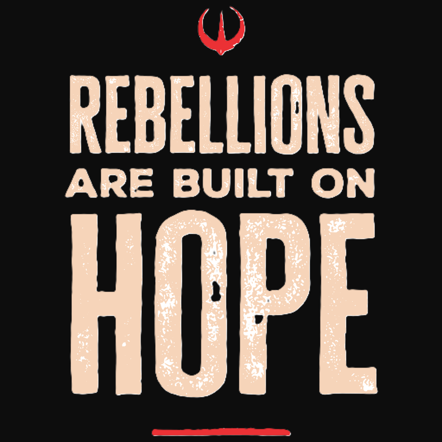 Graphic with the Star Wars Andor icon and the phrase, "Rebellions Are Built On Hope"