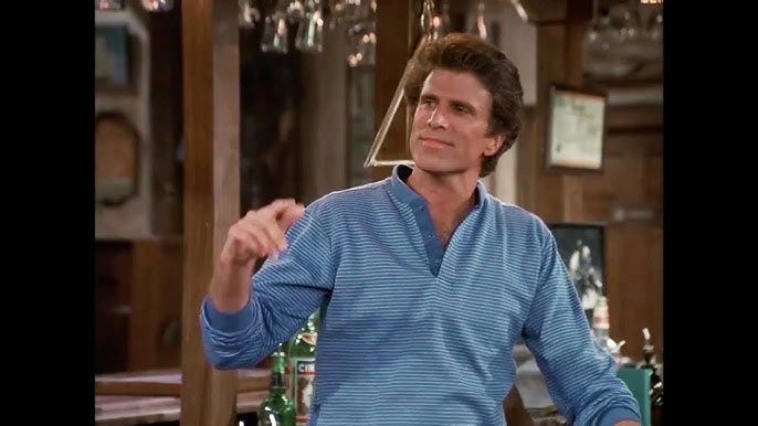 Video still of Ted Danson as Sam Malone from the sitcom Cheers. Video still of Ted Danson as Sam Malone from the sitcom Cheers.
