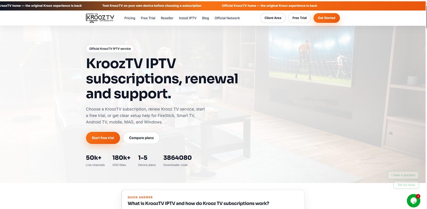 KroozTV website reference screenshot