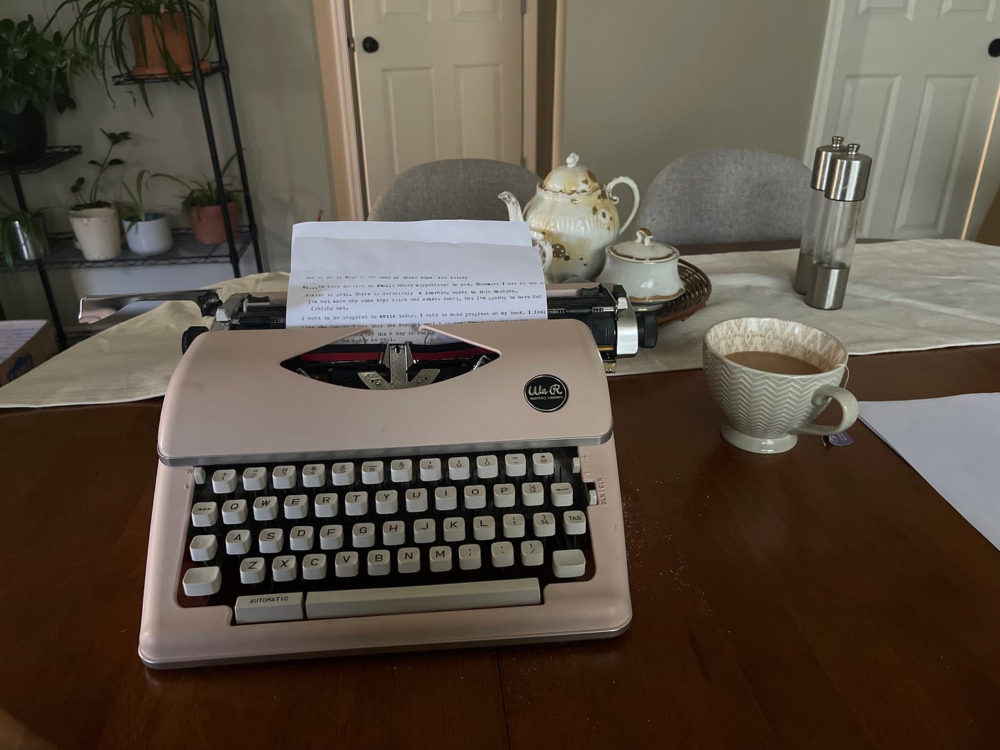 A light pink We R Memory Keepers typewriter found at a thrift store for $7 A light pink We R Memory Keepers typewriter found at a thrift store for $7