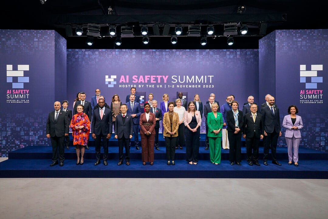 Digital ministers poses for a family photo day one of the UK AI Summit at Bletchley Park. Picture by Marcel Grabowski / UK Government/Identity Digital ministers poses for a family photo day one of the UK AI Summit at Bletchley Park. Picture by Marcel Grabowski / UK Government/Identity