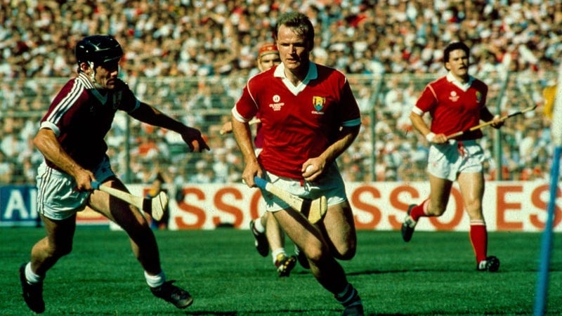 Cork's Teddy McCarthy in action against Galway in the 1990 All-Ireland hurling final Cork's Teddy McCarthy in action against Galway in the 1990 All-Ireland hurling final
