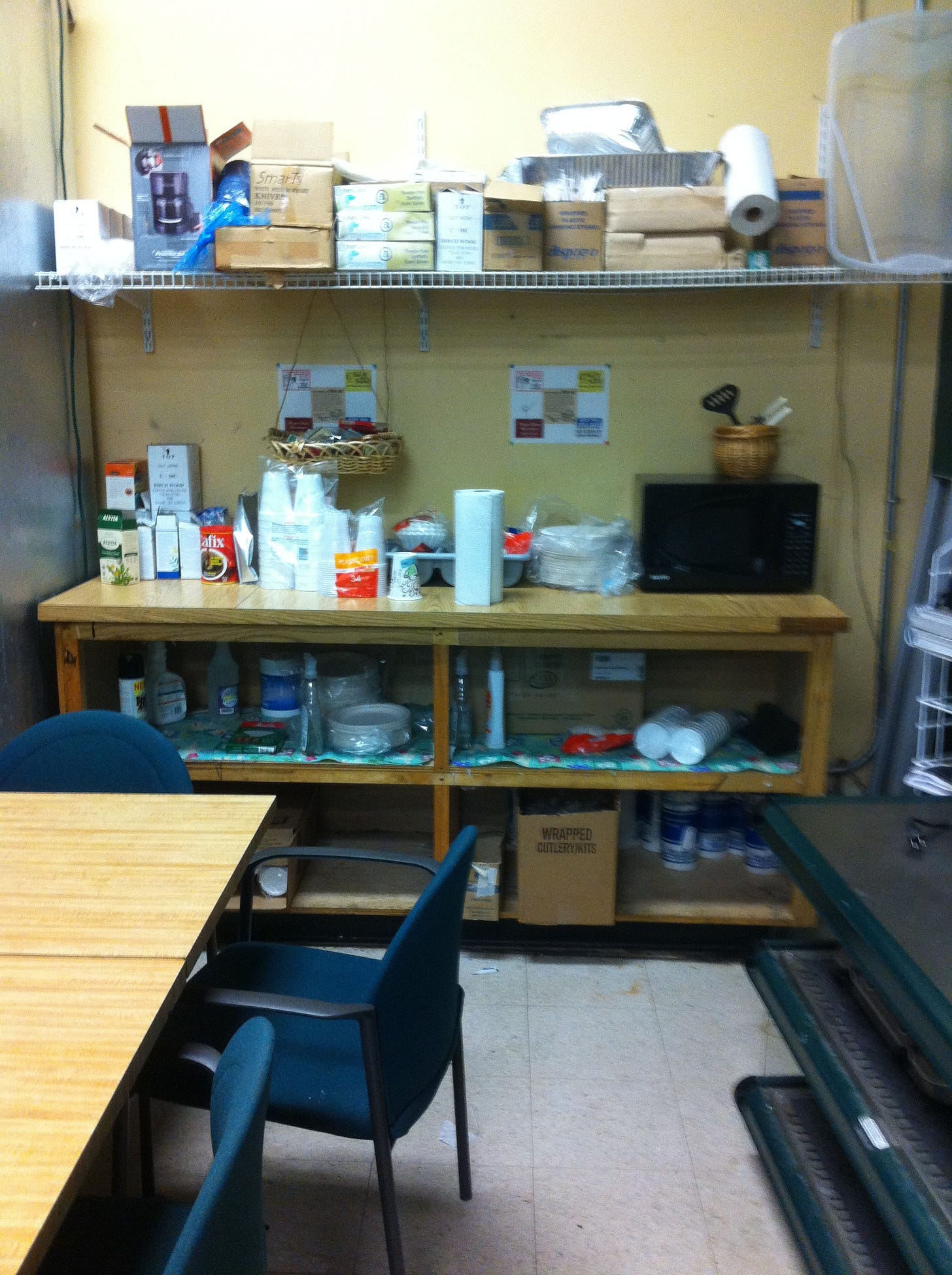 standard breakroom at a healthy hippie market