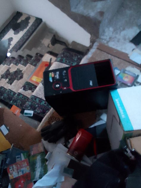 Gallery of evidence from the third attack on the family home in Kosovo: broken windows and doors, rooms ransacked, personal documents scattered, and the hard drive removed, concrete signs of an intimidation campaign aimed at turning public pressure into private violence.