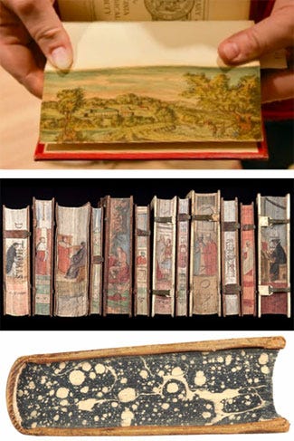 Handmade book edge treatments.