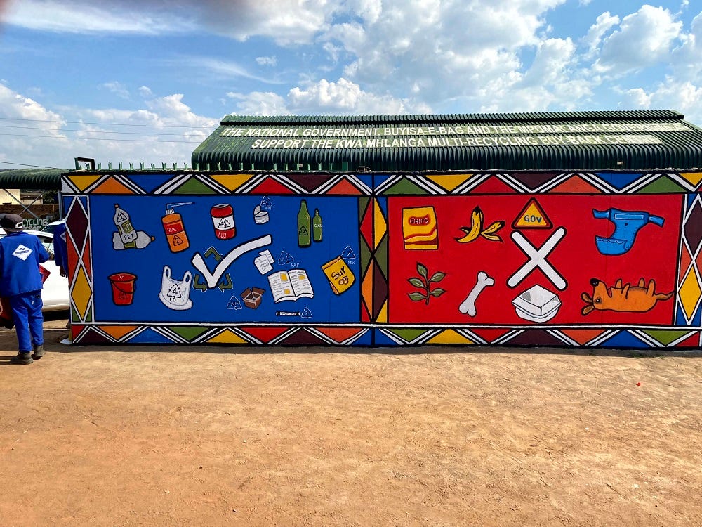 A project in South Africa used art, song and dance to encourage people to recycle plastic waste