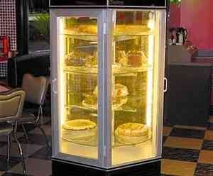 A container with rotating pies