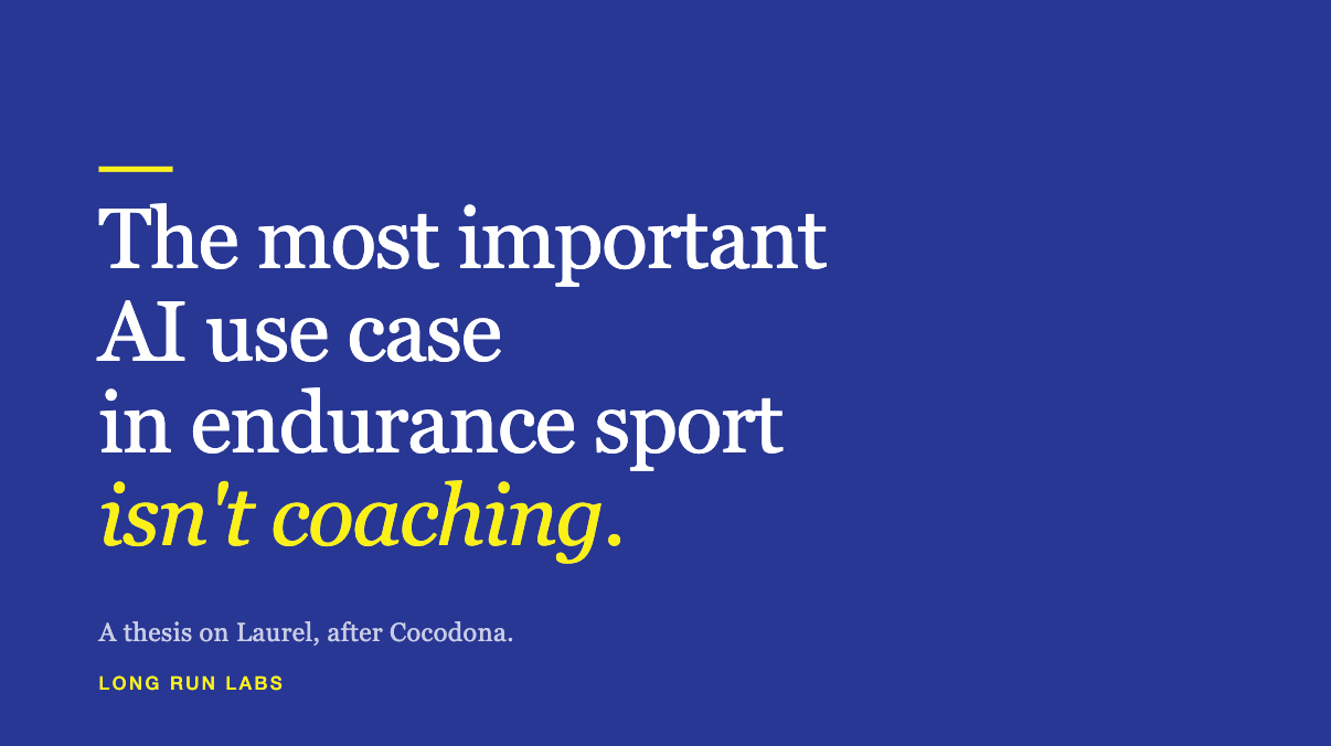 The Most Important AI Use Case in Endurance Sports Has Nothing to Do With Coaching