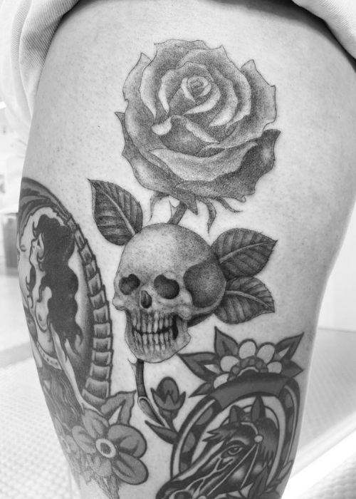 tatouage tête de mort shamrock