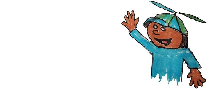 cartoon character in a blue t-shirt with a blue beanie on.