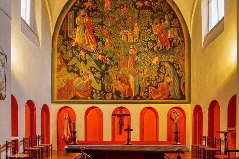 Inside the basilica