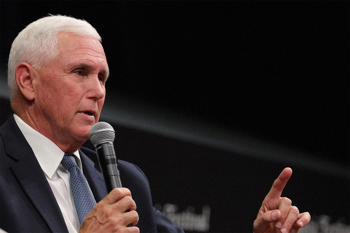 Former US Vice President Mike Pence takes part in the 2025 Atlantic Festival at PAC NYC on September 18, 2025 in New York City. Former US Vice President Mike Pence takes part in the 2025 Atlantic Festival at PAC NYC on September 18, 2025 in New York City.