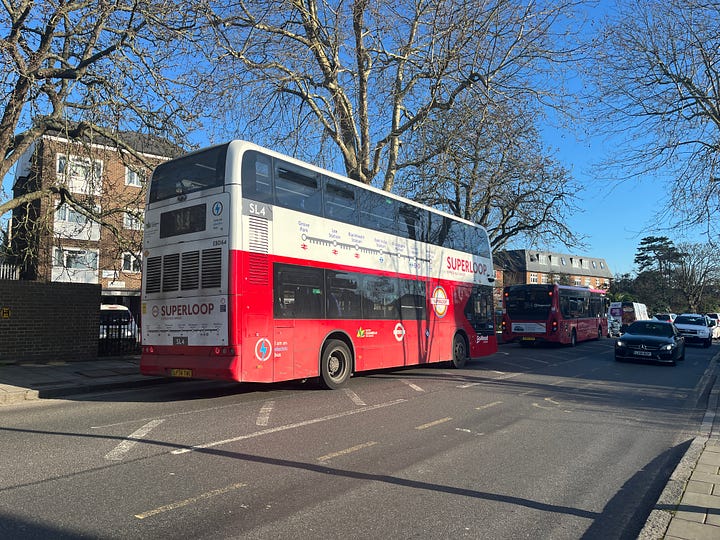 Photos of SL4 bus and interior in Grove Park.