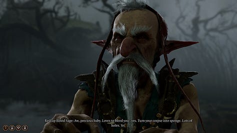A set of screenshots of the game Baldur's Gate 3, featuring environments and dialogue.